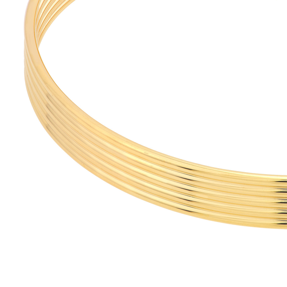 14K Gold Polished Textured Bangle