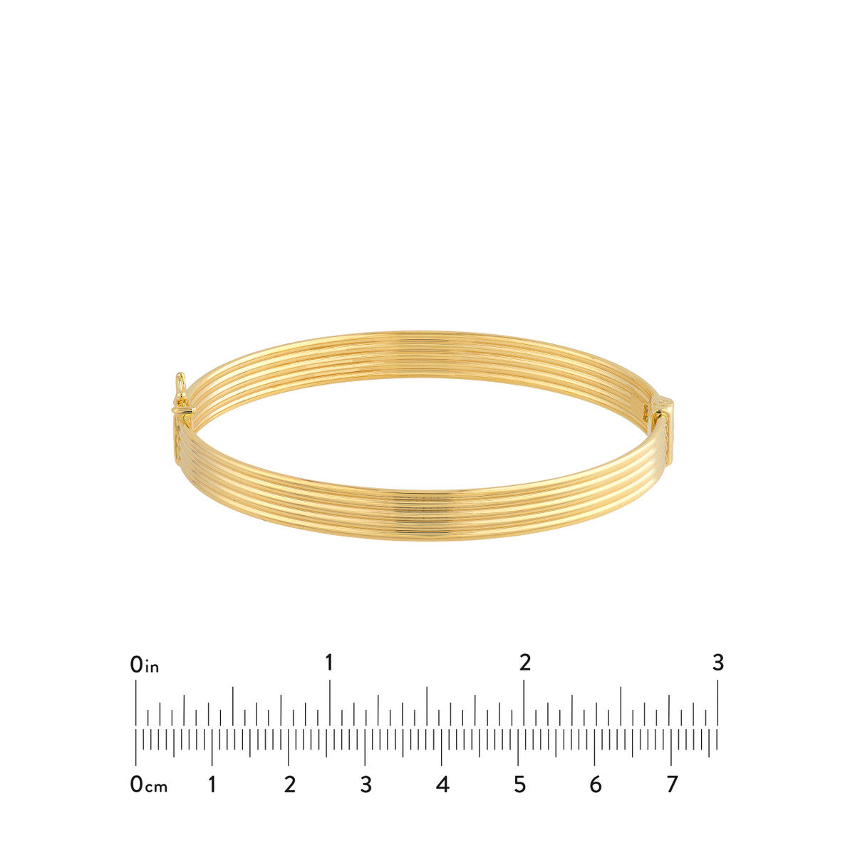 14K Gold Polished Textured Bangle