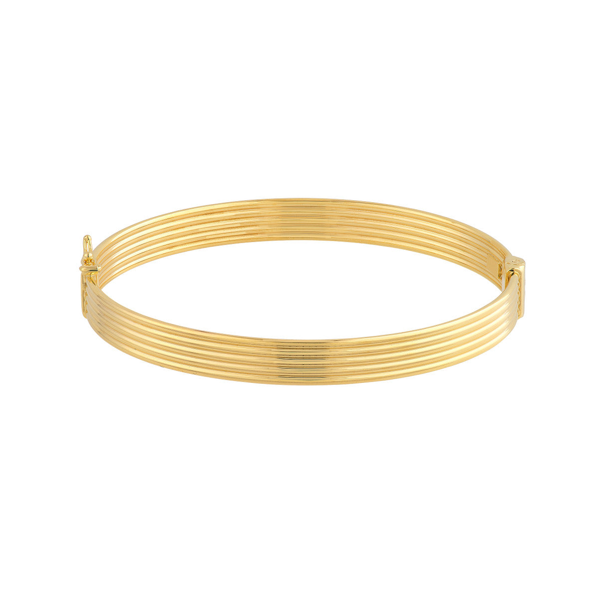 14K Gold Polished Textured Bangle
