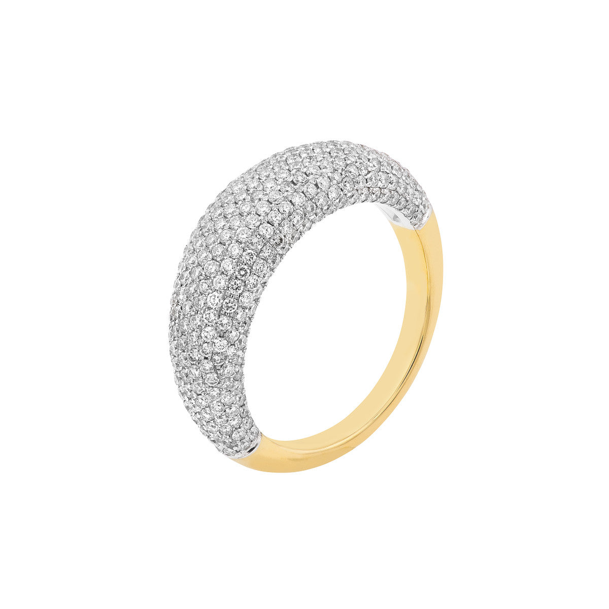 14K Gold Diamond Diamond Pave Dome Ring