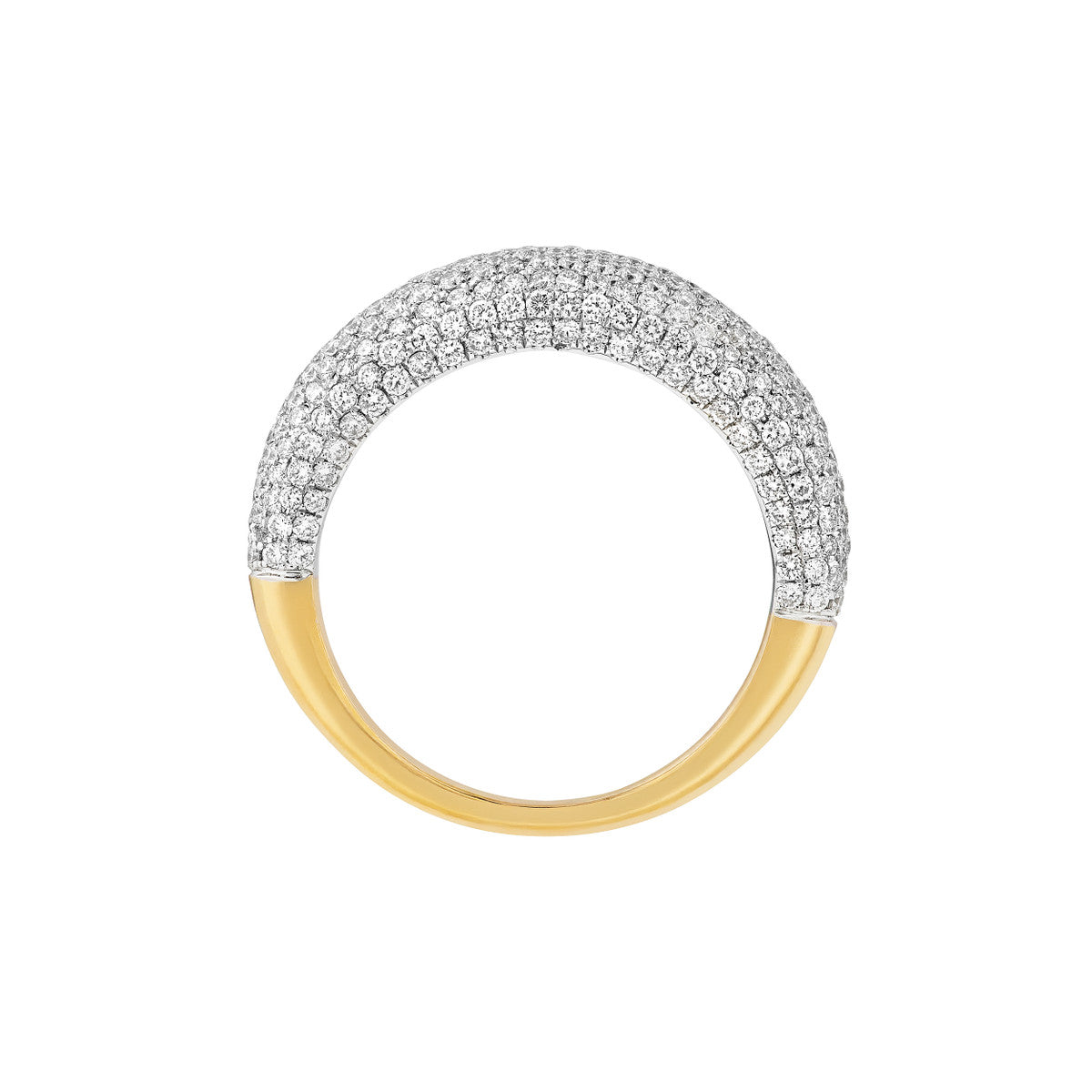 14K Gold Diamond Diamond Pave Dome Ring