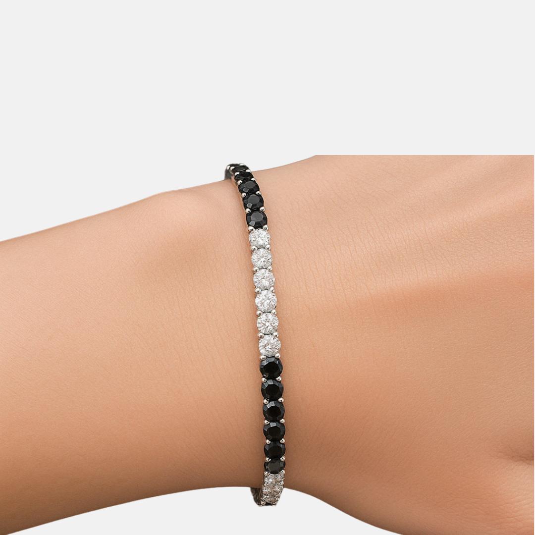18K Gold Bracelet with 3.40ct Black and White Diamonds — Laura Milman New York