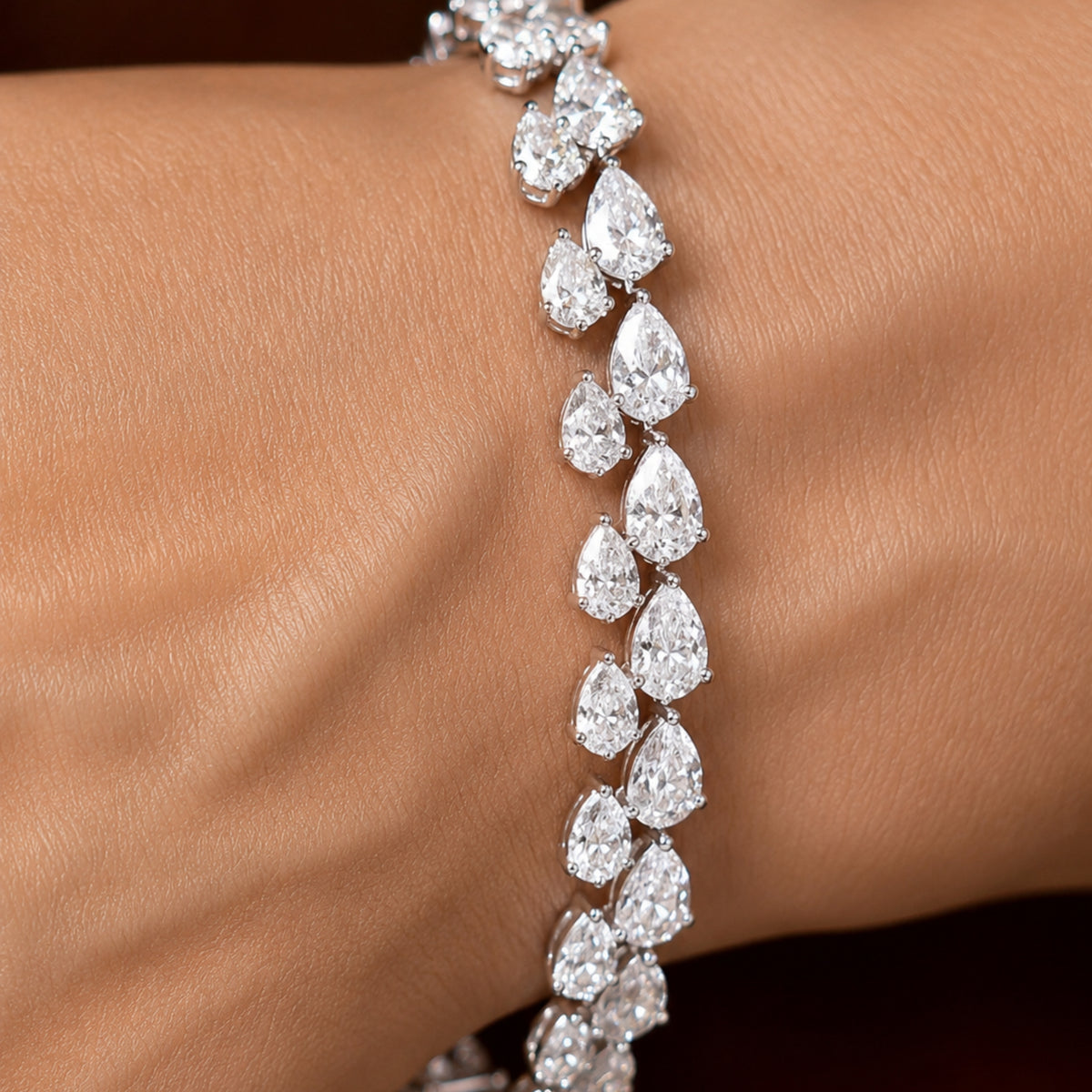 Tear Drop (Pear Shape) Diamond Bracelet - Laura Milman New York