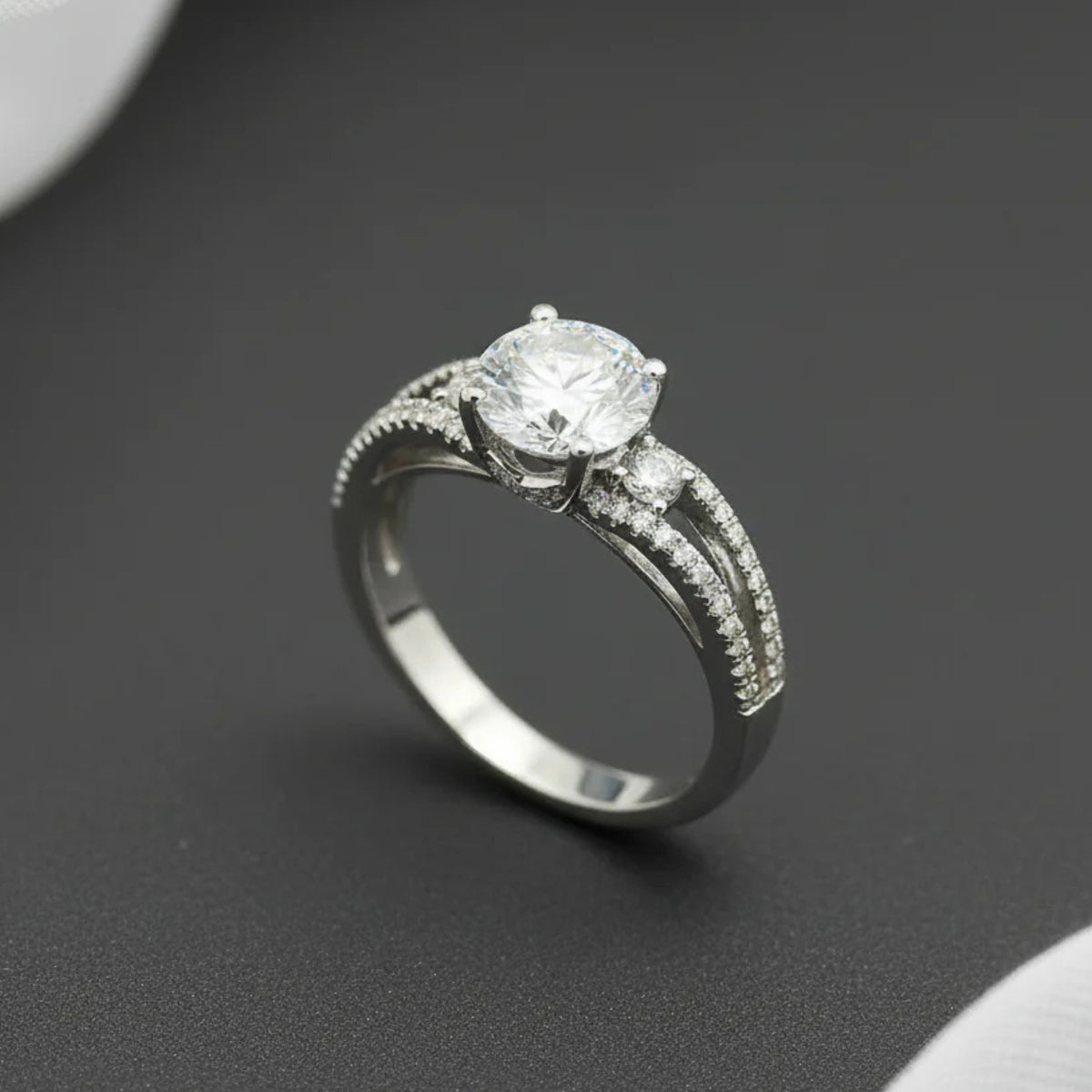 Moissanite and Diamond Engagement Ring - Laura Milman New York
