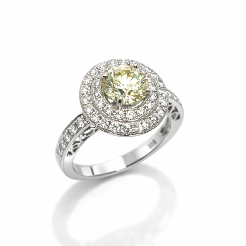Yellow Diamond in Double Halo - Laura Milman New York