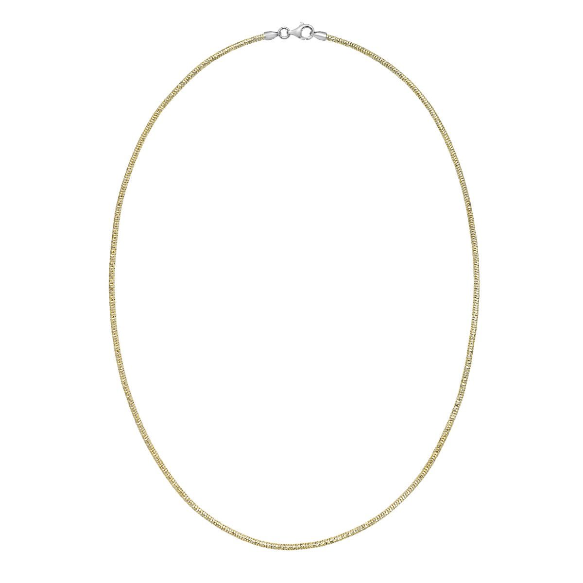 1.9mm Sparkle Snake Chain in Yellow Gold Plated Sterling Silver view 2 — Laura Milman New York