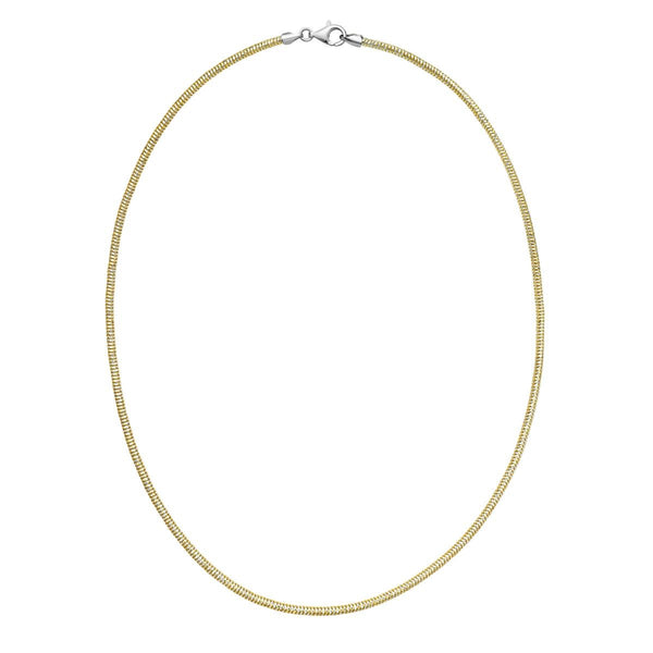 2.4mm Sparkle Snake Chain in Yellow Gold Plated Sterling Silver view 2