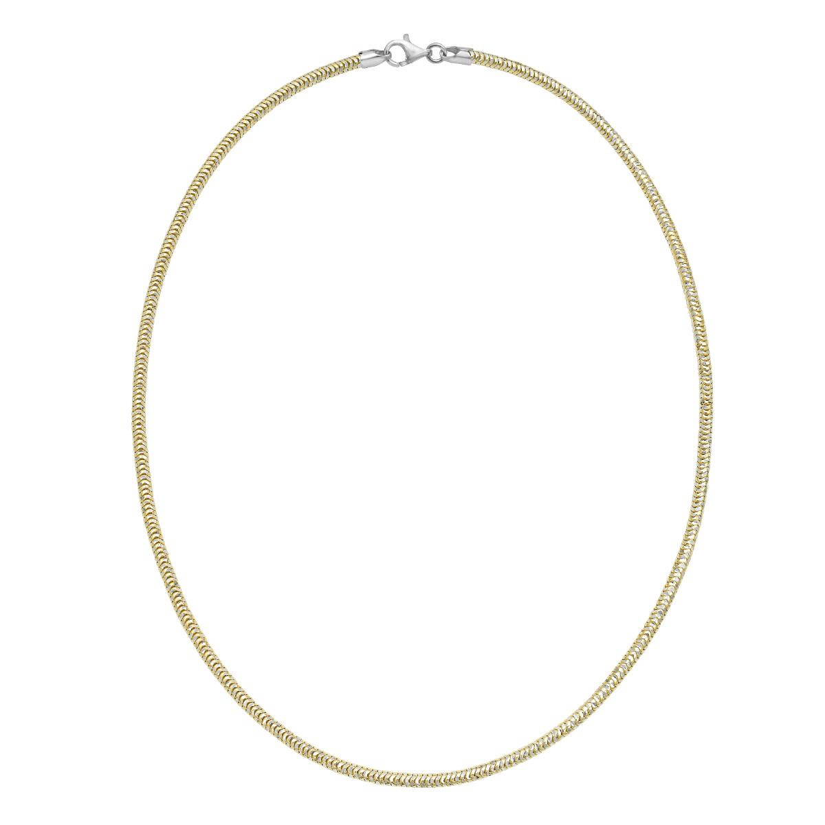3mm Sparkle Snake Chain in Yellow Gold Plated Sterling Silver view 2 — Laura Milman New York