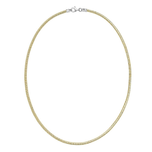 3mm Sparkle Snake Chain in Yellow Gold Plated Sterling Silver view 2