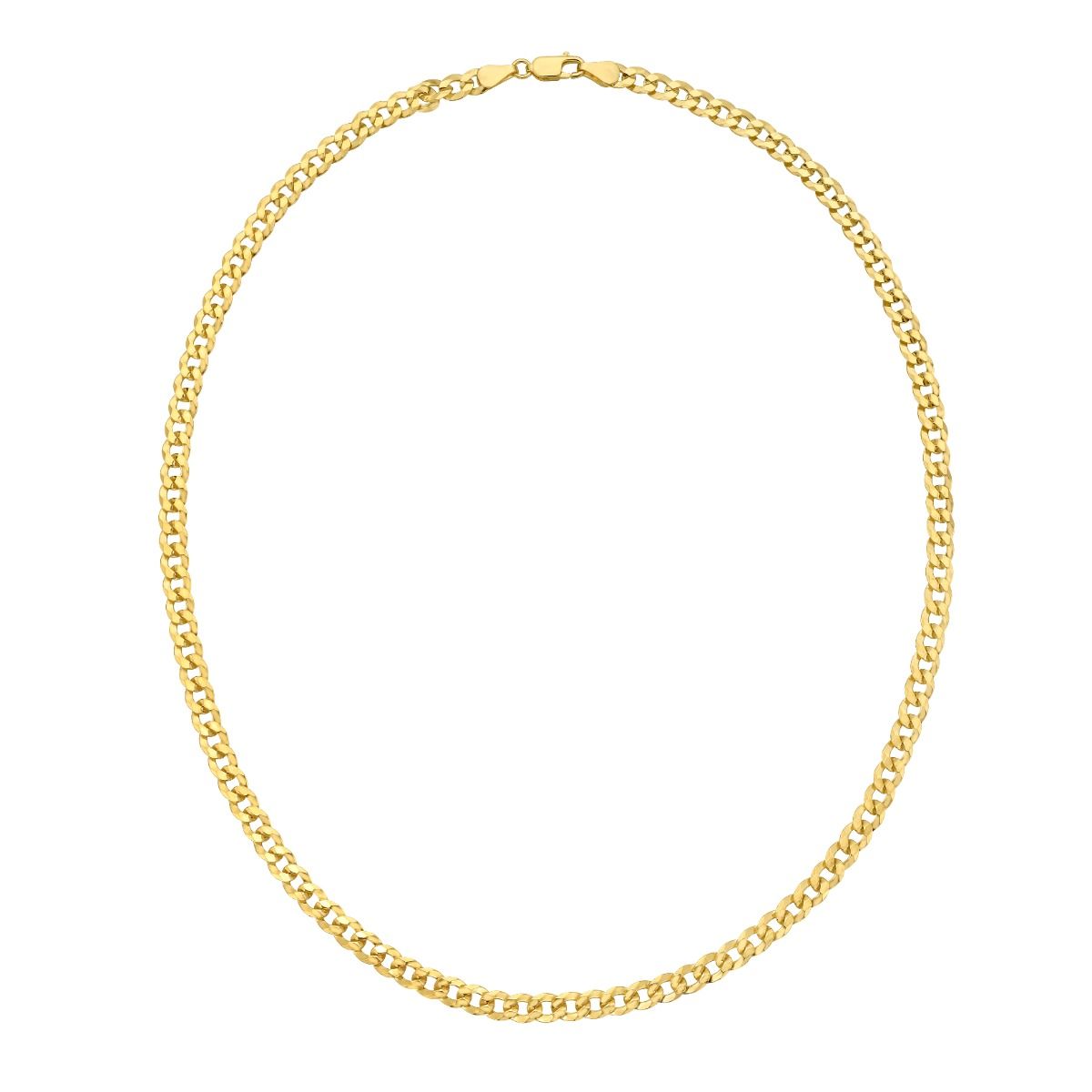 5.3mm Comfort Curb Chain in 14K Yellow Gold Plated Sterling Silver view 2 — Laura Milman New York