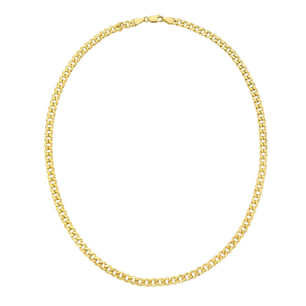 5.3mm Comfort Curb Chain in 14K Yellow Gold Plated Sterling Silver view 2