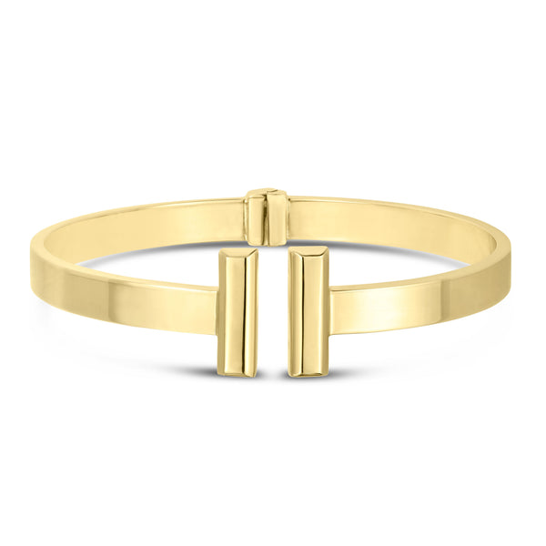 Bar Cuff Bangle in 14K Yellow Gold