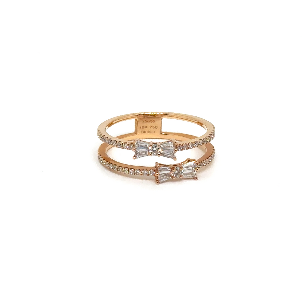 Diamond Bow Tie Ring in Rose Gold - Laura Milman New York