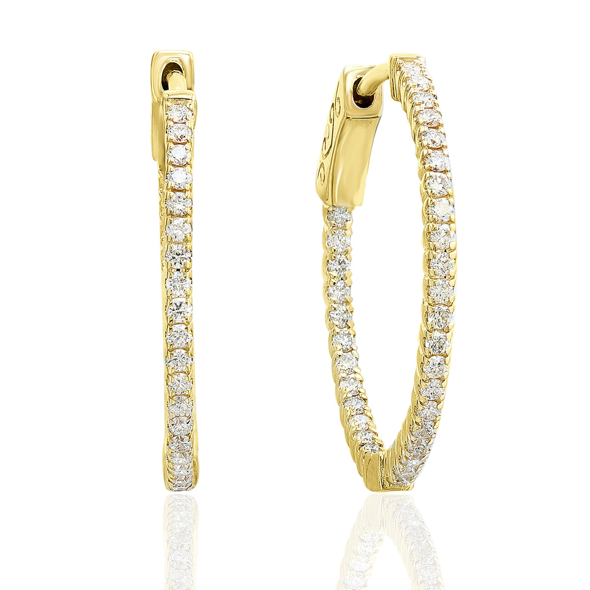Diamond Hoop Earrings in 14k Yellow Gold — Laura Milman New York