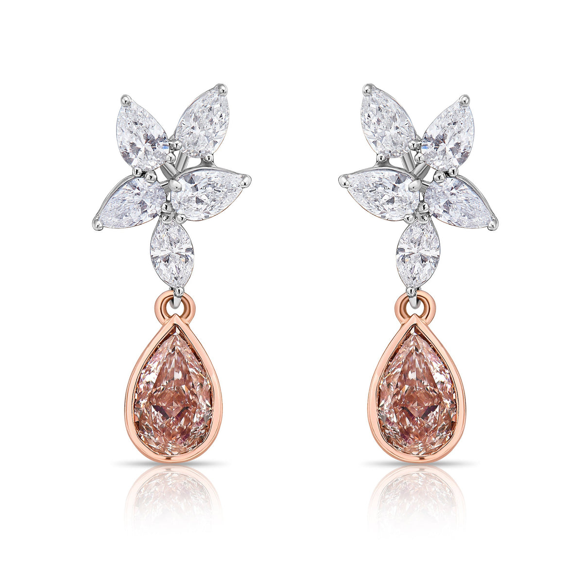 1.19ct & 1.16ct Pink Diamond Drop Earrings GIA — Laura Milman New York