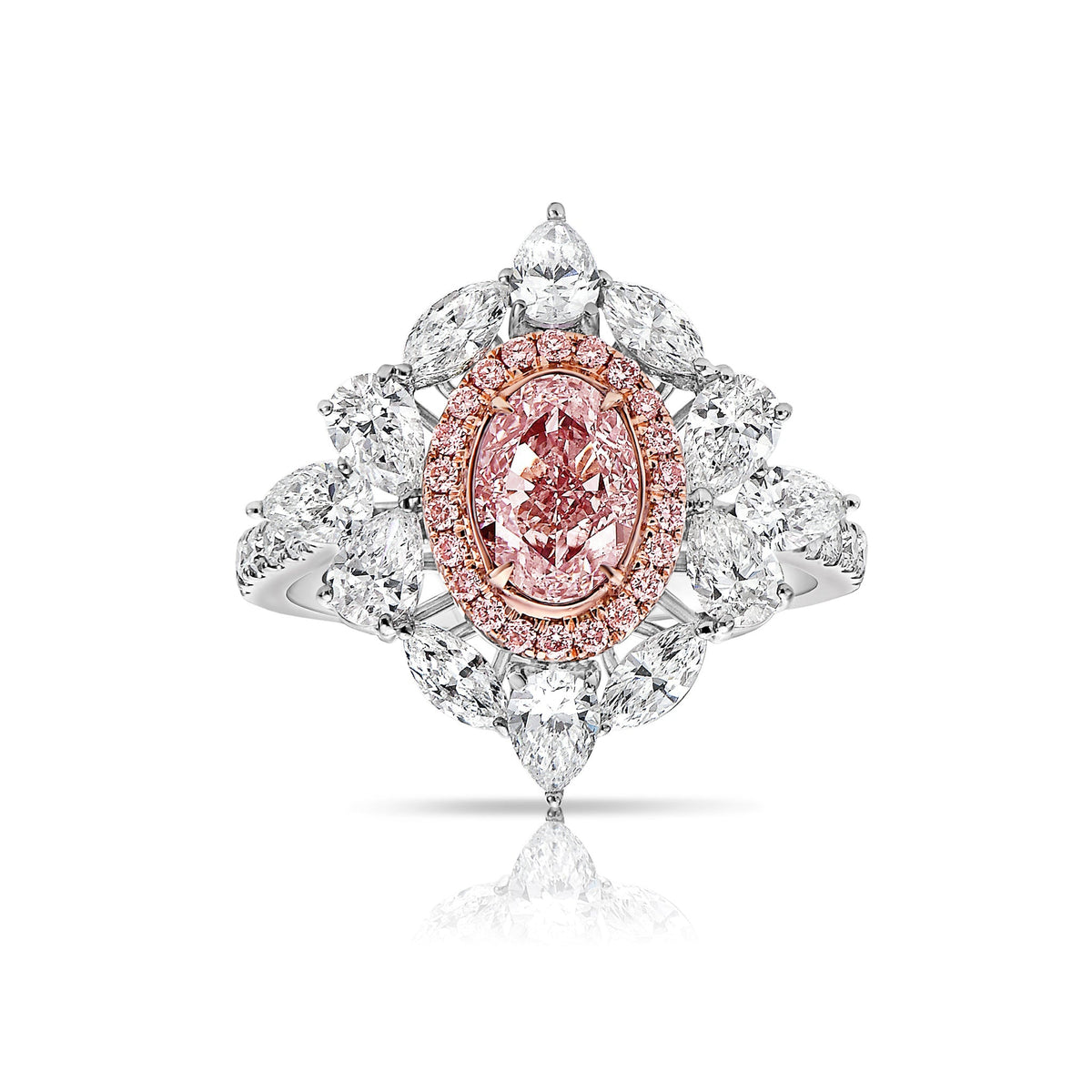 1.03ct Fancy Light Pink Oval Diamond Ring SI2 GIA — Laura Milman New York