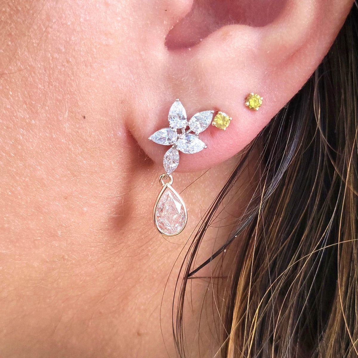 1.19ct & 1.16ct Pink Diamond Drop Earrings GIA — view 4 — Laura Milman New York