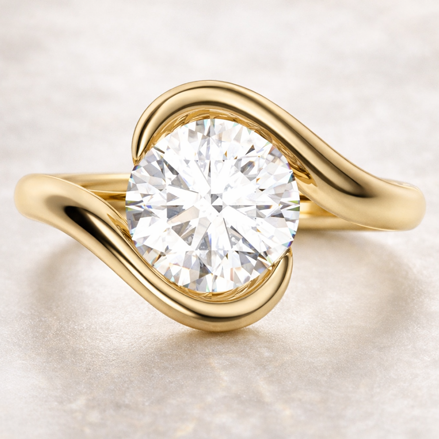 Infinity Round Shape Diamond Engagement Ring (Lab Grown) - Laura Milman New York