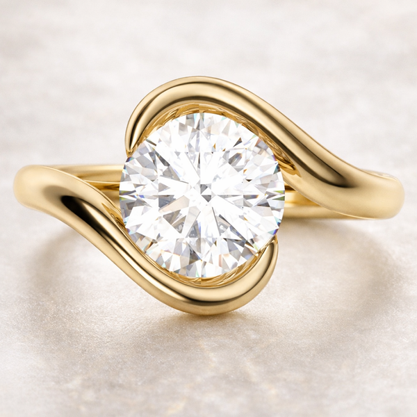 Infinity Round Shape Diamond Engagement Ring (Lab Grown) - Laura Milman New York