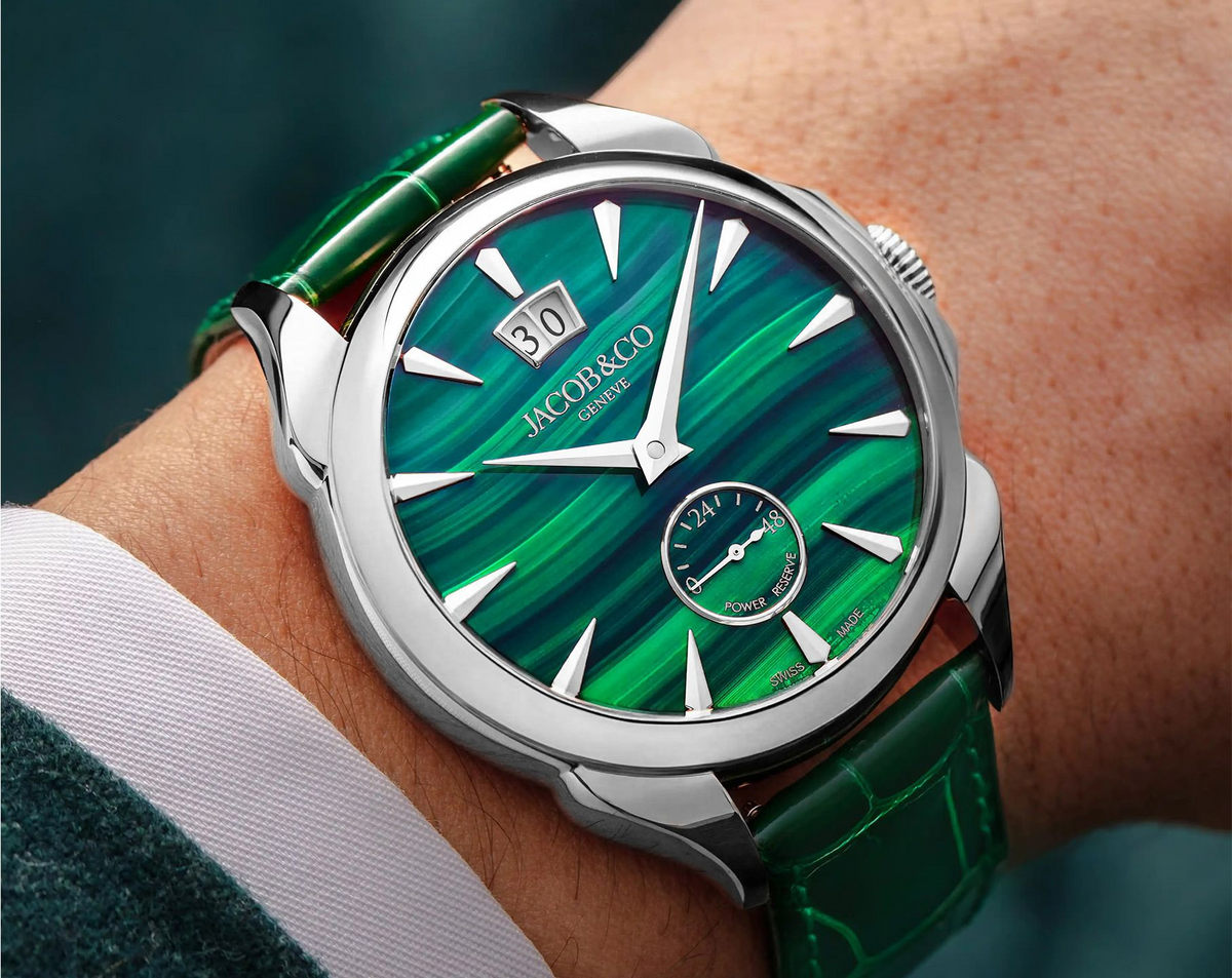 Unworn Jacob & Co Palatial Classic Malachite PC400.10.AA.AC.ABALA view 3 — Laura Milman New York