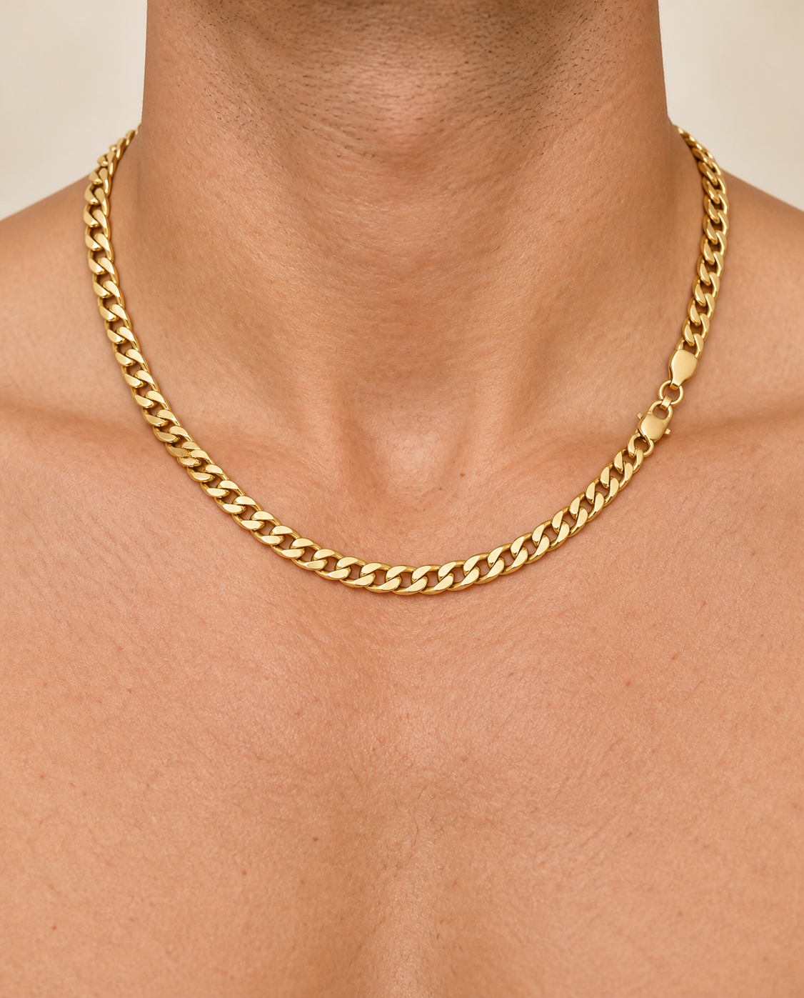 6mm Cuban Chain Bracelet in 14K Yellow Gold — on-body view — Laura Milman New York