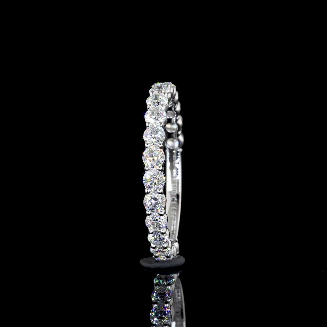 Laura Milman New York round diamond three-quarter band in white gold, 14K reference, view 4