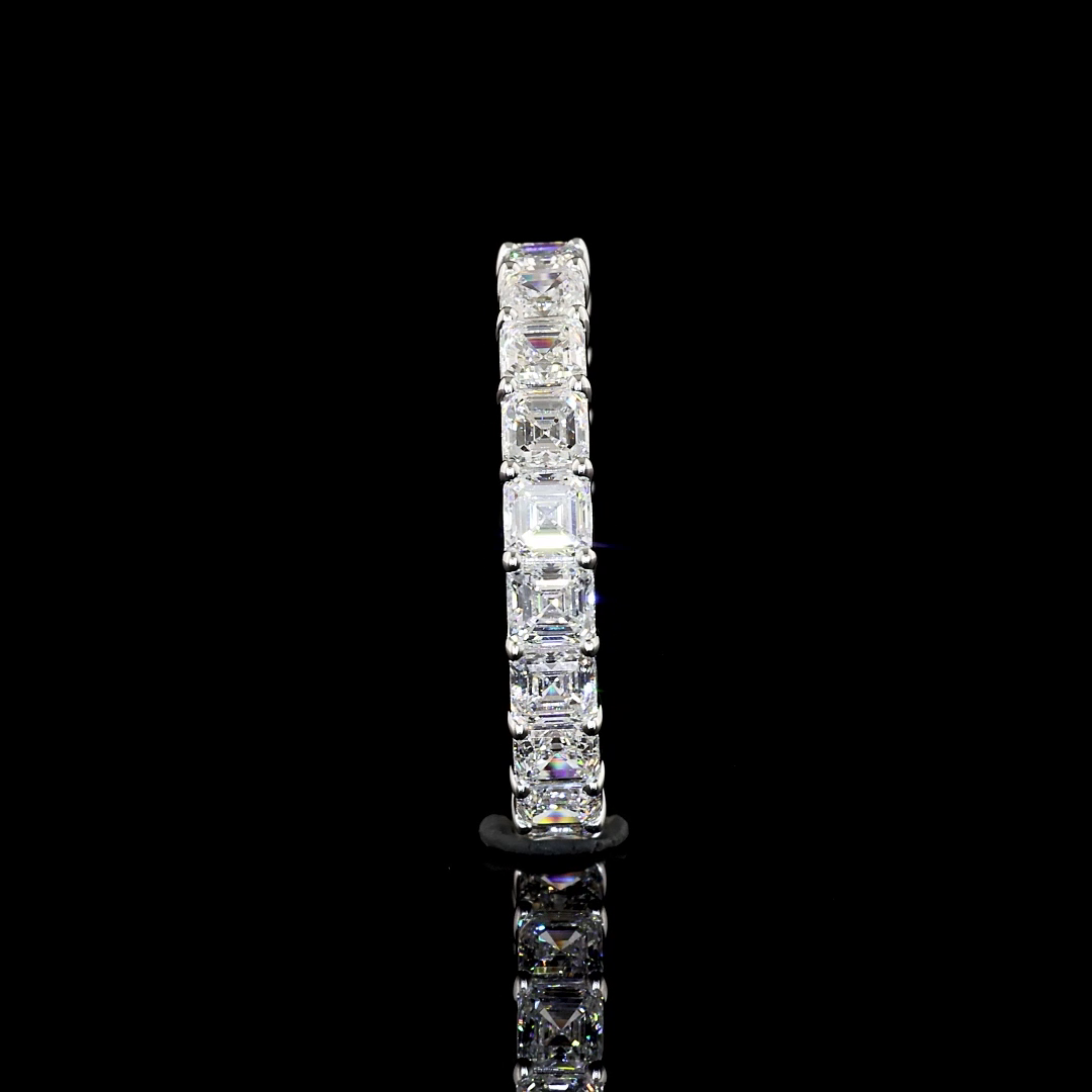 Laura Milman New York asscher diamond eternity band in white gold, 14K reference, view 2