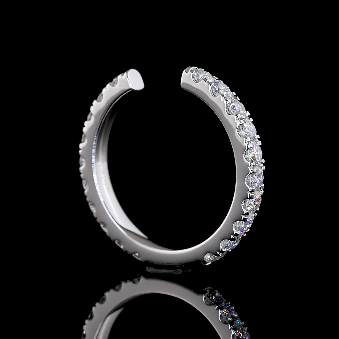 Laura Milman New York round diamond eternity band in white gold, 14K reference, view 3