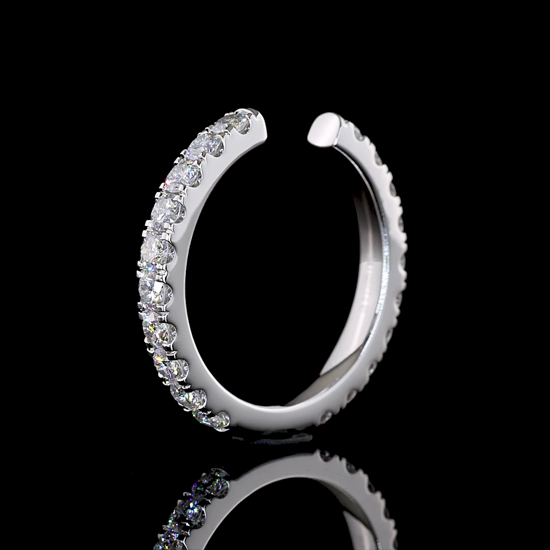 Laura Milman New York round diamond eternity band in white gold, 14K reference, view 4