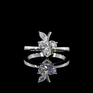 Heart and Marquise Two-Stone setting design reference in 14K white gold; pictured center diamond is not included