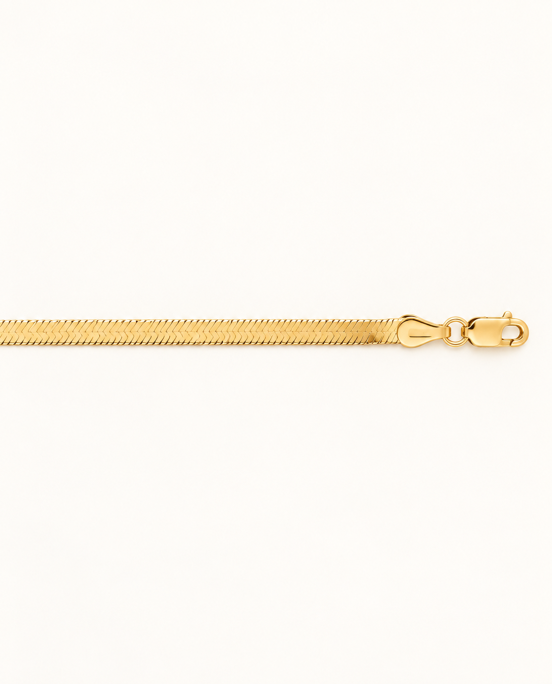 2.8mm Herringbone Chain Necklace in 14K Yellow Gold — detail view — Laura Milman New York