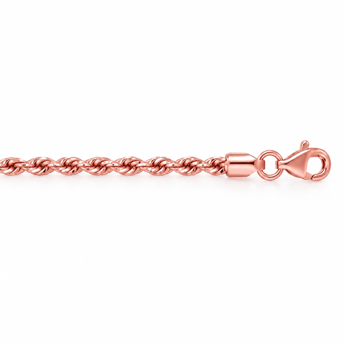 2.3mm Rope Chain Necklace in 14K Rose Gold — detail view — Laura Milman New York