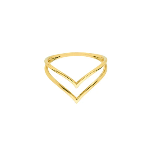 Double Chevron Wire Ring in 14K Yellow Gold
