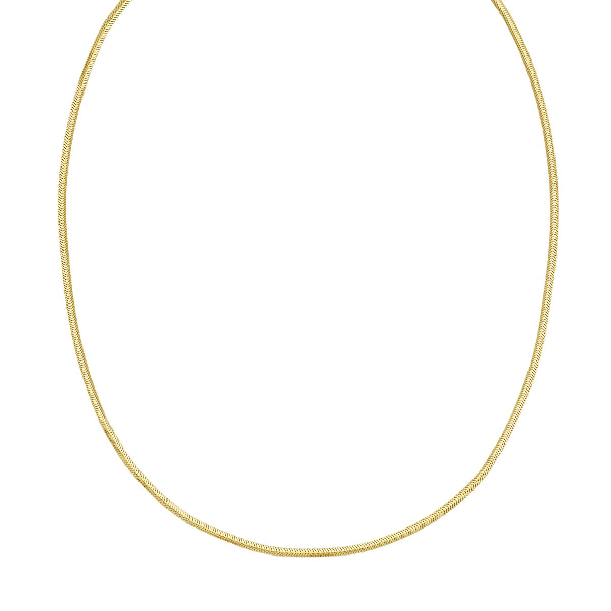 2mm Snake Chain Necklace in 14K Yellow Gold — view 2 — Laura Milman New York