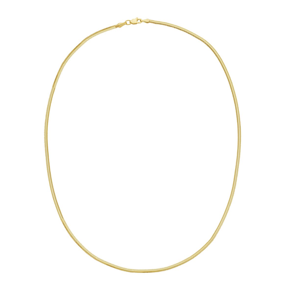 2mm Snake Chain Necklace in 14K Yellow Gold — view 3 — Laura Milman New York