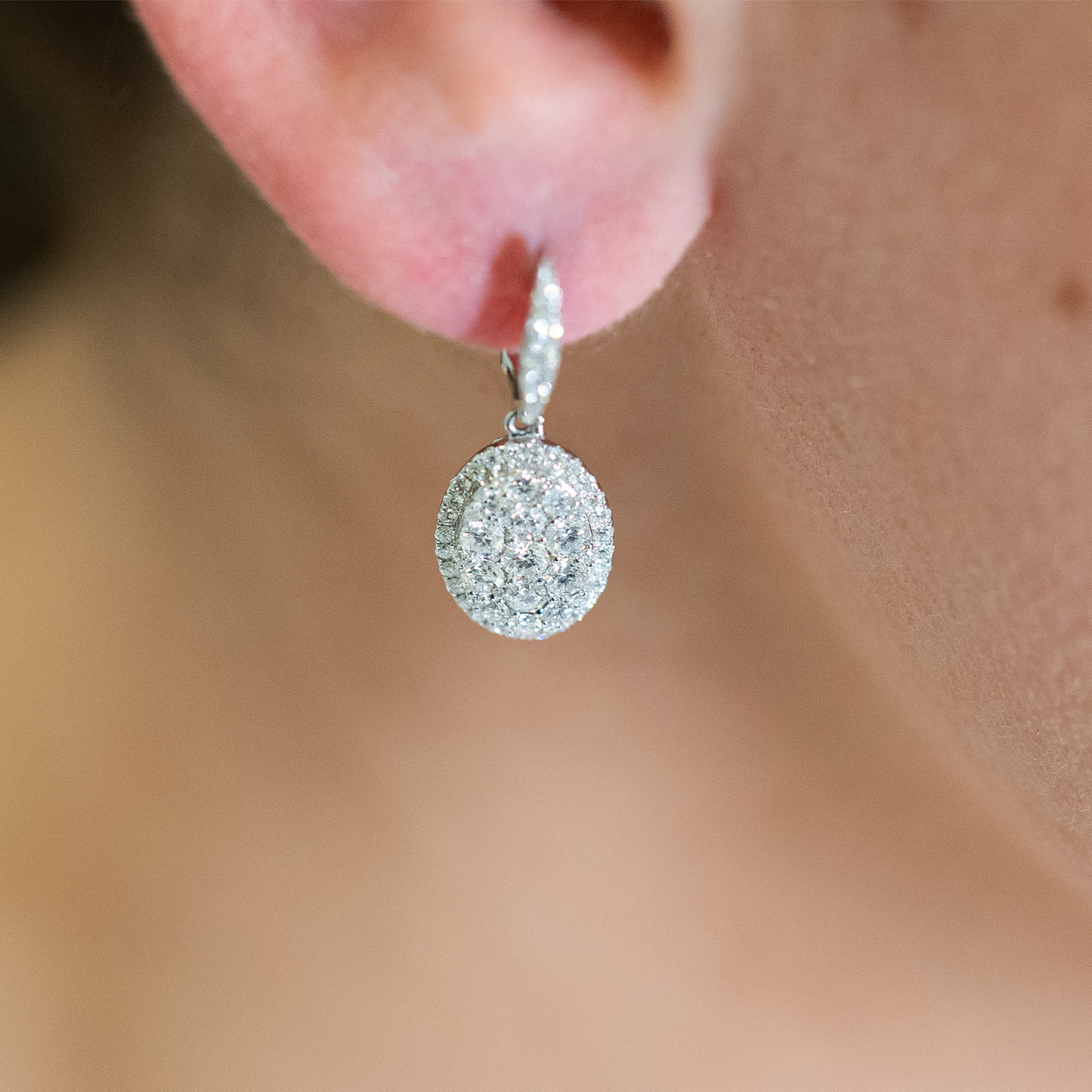 Drop Earrings in Pavé Diamonds - Laura Milman New York