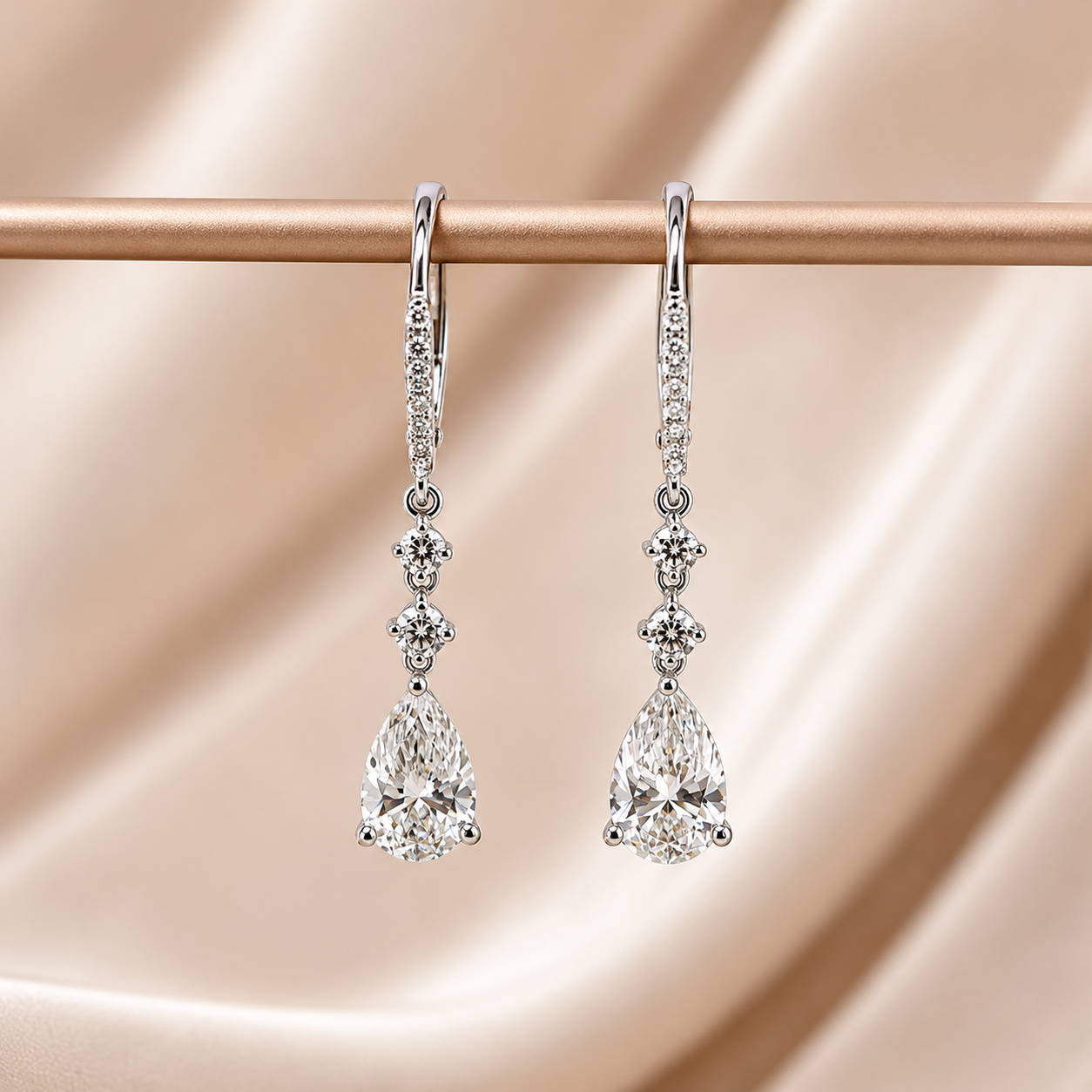 Diamond Pear Drop Earrings (Lab Grown)