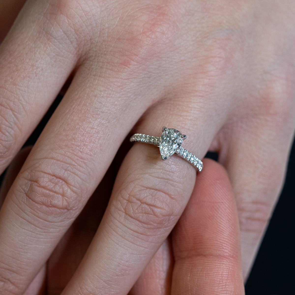 Pear Shaped Diamond Engagement Ring — Laura Milman New York