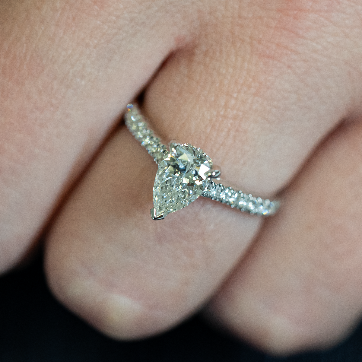 Pear Shaped Diamond Engagement Ring — Laura Milman New York