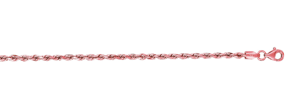 2.3mm Rope Chain Necklace in 14K Rose Gold — view 2 — Laura Milman New York