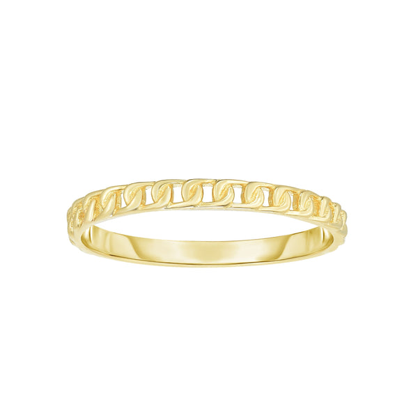 Mini Curb Stackable Ring in 14K Yellow Gold