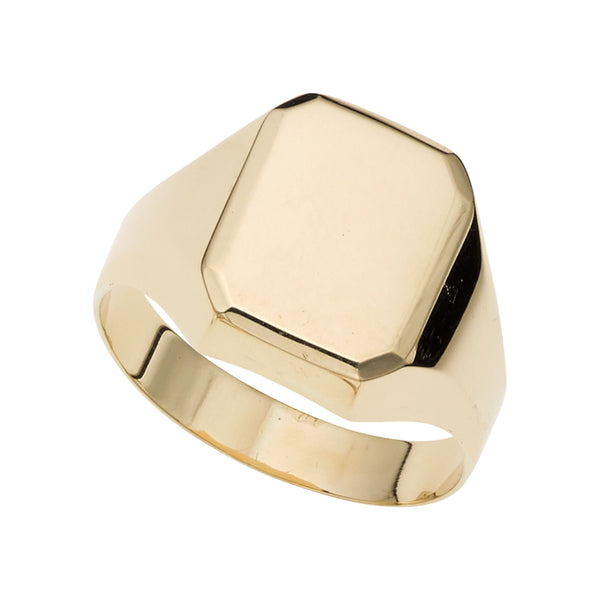 Rectangular signet ring in 14K yellow gold