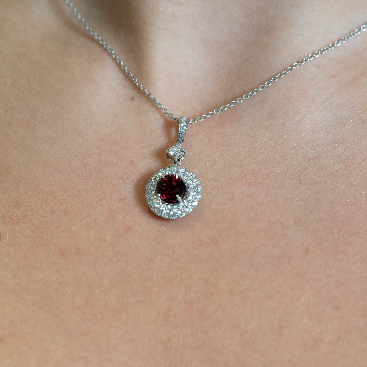 Rhodolite and Diamond Pavé Pendant — Laura Milman New York