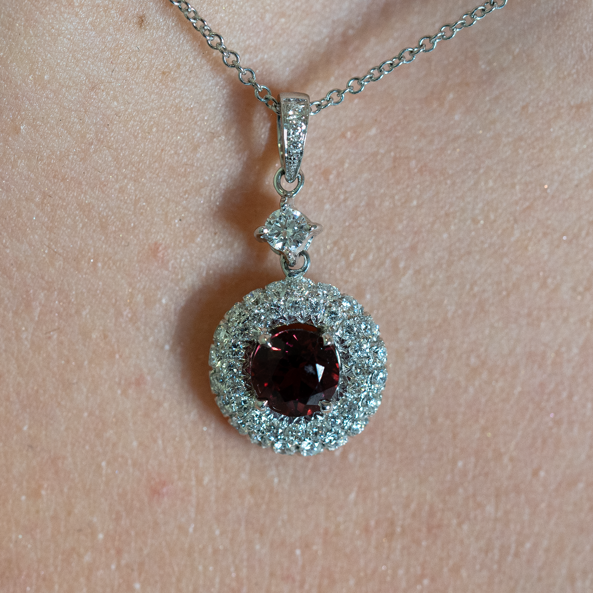 Rhodolite and Diamond Pavé Pendant — Laura Milman New York