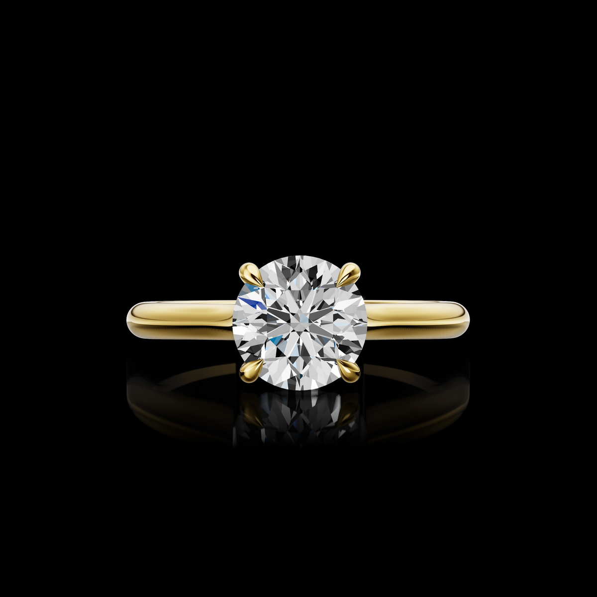 Round Hidden Halo Engagement Ring Setting in 14K Yellow Gold – 0.08 CT — Laura Milman New York