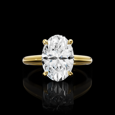 Hidden Halo Engagement Ring Setting in 18K Yellow Gold — view 2