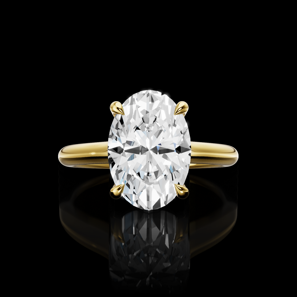 Round Hidden Halo Engagement Ring Setting in 18K Yellow Gold – 0.09 CT — Laura Milman New York