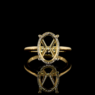 Round Hidden Halo Engagement Ring Setting in 18K Yellow Gold – 0.11 CT — Laura Milman New York