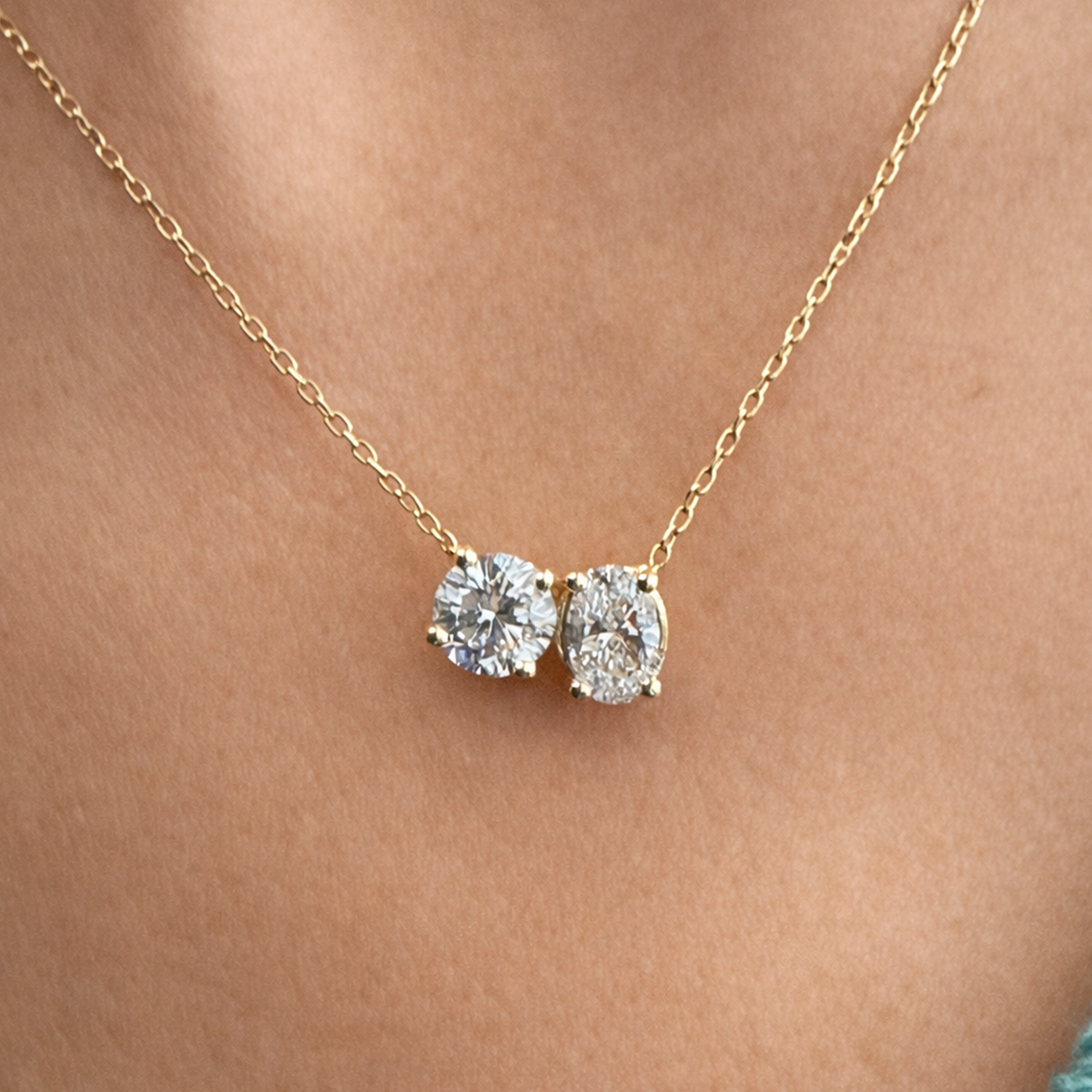 Round & Oval Shape Diamond Pendant (Lab Grown) - Laura Milman New York