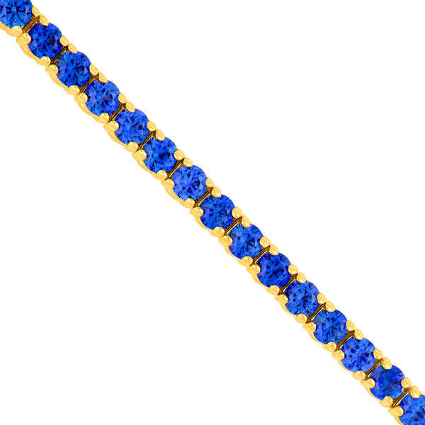 Sapphire Half Paper Clip and Half Tennis Bracelet in 14K Yellow Gold — view 2 — Laura Milman New York